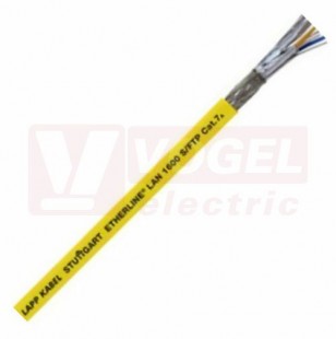 ETHERLINE LAN 1600 Cat.7A S/FTP 4x2x22AWG LSZH kabel datový Cat.7A, třída FA, pevné uložení, použití v budovách, žlutý (RAL1021), vnější plášť z bezhalog. směsi odolné proti plameni, stínění párů AL kašír.plast.folií, celkové stínění CU opletem (2170976)