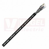 ETHERLINE LAN Cat.7 S/FTP 4x2x23AWG PE kabel Ethernet Cat.7 třída F, uložení do země, černý (RAL9005), vnějí plášť z PE, celkové stínění i stínění párů AL kašírovanou plast.folií (2170978)