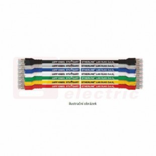 ETHERLINE® LAN Cat.6A RJ45  1,0 BU patch kabel modrý RJ45, dvojité stínění S/FTP, bezhalogenů, 2x konektor RJ45, pro kancelářské aplikace, délka 1m, IP20 (24441225)