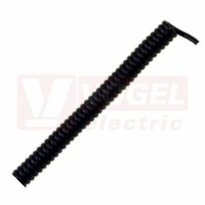 UNITRONIC SPIRAL  3x0,25/100 kabel spirální 100/400mm, PUR černý stíněný, barevné žíly, volné konce 200/600mm (73220245)