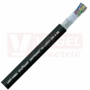 Unitronic FD Li2YCY (TP) A BE 10x2x0,25mm2 kabel datový párový stíněný, barevné žíly podle DIN 47100, černý vnější plášť z PVC, použití do ener.řetezů RAL9005 (0031393)