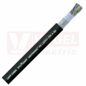 Unitronic FD Li2YCY (TP) A BA  1x2x0,25mm2 kabel datový párový stíněný, barevné žíly, černý vnější plášť z PVC, použití do energ.řetězů RAL9005, UL AWM pro USA + CAN (0031436)