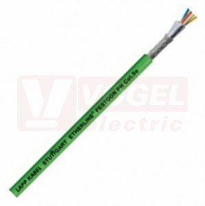 ETHERLINE FESTOON PN Cat.5e 2x2x22/7AWG kabel pro průmysl. Ethernet Cat.5, třídy D pro girlandové závěsy, vysoce flexibilní použití, PROFINET typ C, zelený (RAL6018), vnější plášť z PVC, stíněný CU opletem a AL kašírovanou plast.folií (2170936)