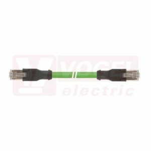 IE-6A-RJ45-0,5-P-4-26-7-RJ45 Flex patch kabel, průmyslový Ethernet, Cat.6a, 2x RJ45, IP20, barva zelená (RAL6018), PUR, délka 0,5m (2172362)