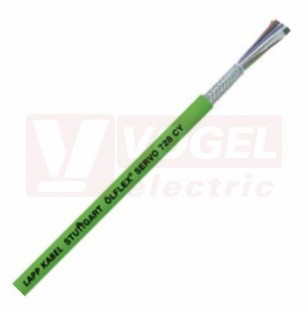 Ölflex Servo 728 CY 3x (2x0,14) + 4x 0,14 + 2x0,5 + 4x0,22 stíněný servokabel k enkodérům, zelený vnější plášť z PVC, s certifikací UL/cUL AWM, jemné CU dráty (1020135)