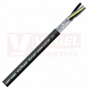 Ölflex CHAIN 819 CP 300/500V  3G  0,75 kabel stíněný, vysoce flexibilní, do energet.řetězů, černý vnější robustní plášť z PUR, černé čísl.žíly se zl/žl, cert. UL/cUL pro Severní Ameriku (1027911)