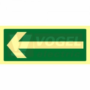 Samolepka fotoluminiscenční "Označení směru - ŠIPKA" (zelený podklad), symbol 8x3,5cm (FLZ31)