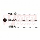 Tabulka bezpečnostní "Kabelové štítky VODIČ….DÉLKA…..SMĚR…." (černý tisk, zelený podklad), 7x3cm (DT040E)