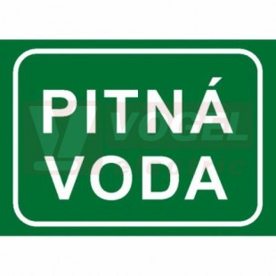 Tabulka informační "Pitná voda" text (bílý tisk, zelený podklad), (7895A) A4