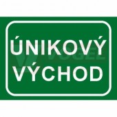 Tabulka informační "Únikový východ" text bez symbolu (bílý tisk, zelený podklad), (7810B) A6