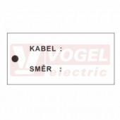 Tabulka bezpečnostní "KABEL: SMĚR:" (černý tisk, bílý podklad), 11,5x5,5cm (DT040C2)