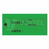 Tabulka bezpečnostní "Kabelové štítky - KABEL: Typ,průřez SMĚR:" (černý tisk, zelený podklad),  11,5x5,5cm (DT040C1)