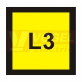 Samolepka bezpečnostní "L3" (černý tisk, žlutý podklad),  2,5x2,5cm (DT002_L3)
