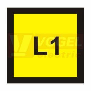 Samolepka bezpečnostní "L1" (černý tisk, žlutý podklad), 2,5x2,5cm (DT002_L1)