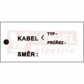 Tabulka bezpečnostní "Kabelové štítky - KABEL: Typ,průřez SMĚR:" (černý tisk, bílý podklad), 11,5x5,5cm (DT040C)