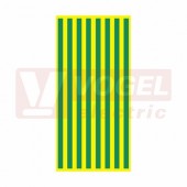 Samolepka bezpečnostní "Označení ochranných vodičů" (zelené pruhy 1cm, žlutý podklad), 33x17cm (DT008a)