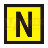 Samolepka bezpečnostní "PE" (černý tisk, žlutý podklad), 2x2cm (DT004b_PE)