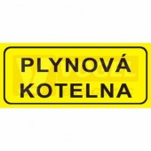 Samolepka informační "Plynová kotelna" text 21x9cm (černý tisk, žlutý podklad), (7999)