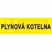 Samolepka informační "Plynová kotelna" text 21x7,5cm (černý tisk, žlutý podklad), (7999)