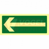 Tabulka fotoluminiscenční "Označení směru - ŠIPKA" (zelený podklad), plast 1mm 20x10cm, symbol (FLZ31)