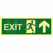 Tabulka fotoluminiscenční "EXIT-šipka nahoru" (zelený podklad), plast 1mm 30x15cm, symbol s textem (FLZ61)