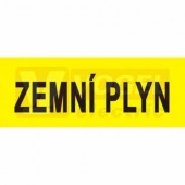 Samolepka informační "Zemní plyn" text 4,2x1,5cm (černý tisk, žlutý podklad), (7890)