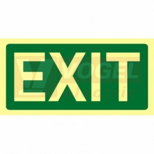 Tabulka fotoluminiscenční "EXIT" (zelený podklad), plast 1mm 30x15cm, text (FLZ30)