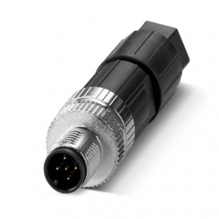 SACC-M12MS-5PL M konektor M12/5-pin/přímý/vidlice/kód-A, nestíněný, připojení vodičů pružinové Push-Lock, rýhovaný materiál zinkový odlitek, niklovaný, sevření kabelu 4-8mm (1424649)