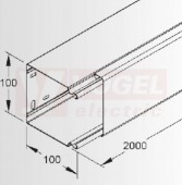 LUK 100.100  kanál s víkem,100x100x2000mm, ocel, pozink , bez děrování dna (NIEDAX)