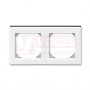 3901H-A05520 62 Rámeček dvojnásobný s otvorem 55x55; bílá/kouřová černá - Levit