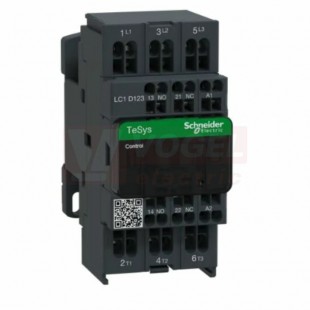 LC1D123B7      Stykač 3P 12A AC-3, 24V AC, pom.kont. 1"Z"+1"V" pruž.svorky