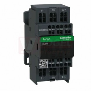 LC1D123P7      Stykač 3P 12A AC-3, 230V AC, pom.kont. 1"Z"+1"V" pruž.svorky
