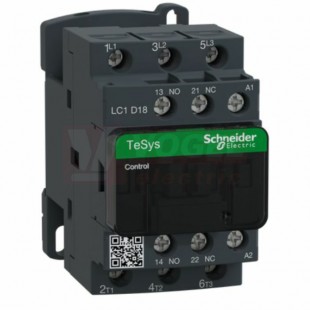 LC1D18Q7      Stykač 3P 18A AC-3, 380V AC, pom.kont. 1"Z"+1"V" šroub.svorky, cívka s odrušovacím modulem