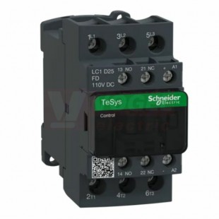 LC1D25FD      Stykač 3P 25A AC-3, 110V DC, pom.kont. 1"Z"+1"V" šroub.svorky, cívka s odrušovacím modulem