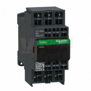 LC1D323MD    Stykač 3P 32A AC-3, 220V DC, pom.kont. 1"Z"+1"V" pruž.svorky, cívka s odrušovacím modulem