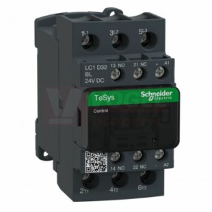 LC1D32BL       Stykač 3P 32A AC-3,  24V DC, pom.kont. 1"Z"+1"V" šroub.svorky, 2,4 W, cívka s odrušovacím modulem