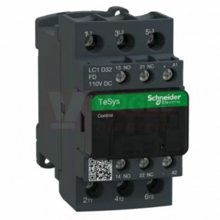 LC1D32FD      Stykač 3P 32A AC-3, 110V DC, pom.kont. 1"Z"+1"V" šroub.svorky, cívka s odrušovacím modulem