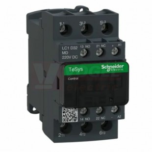 LC1D32MD      Stykač 3P 32A AC-3, 220V DC, pom.kont. 1"Z"+1"V" šroub.svorky, cívka s odrušovacím modulem