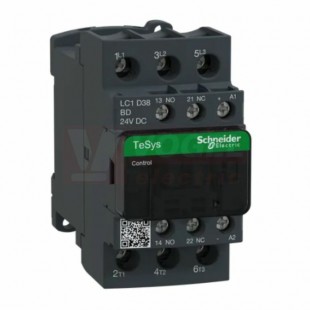 LC1D38BD      Stykač 3P 38A AC-3,  24V DC, pom.kont. 1"Z"+1"V" šroub.svorky, cívka s odrušovacím modulem
