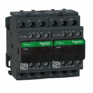 LC2D25M7      Stykač reverzační 3P 25A AC-3, 220V AC, pom.kont. 1"Z"+1"V" šroub.svorky