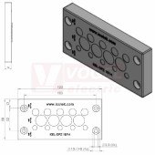 KEL-DPZ 16/14 membránová průchodka, šedá, IP66, vnější 120x58x14mm, výřez 86x36mm, vstupy kabelů 5x3,2-6,5mm, 5x5-10,2mm, 4x9-16,2mm  (43816)