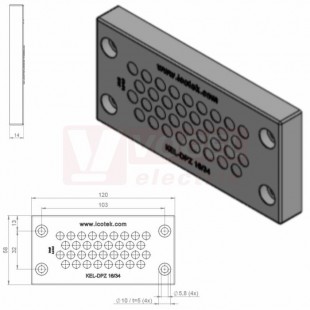 KEL-DPZ 16/34 membránová průchodka, šedá, IP66, vnější 120x58x14mm, výřez 86x36mm, vstupy kabelů 34x3,2-6,5mm (43819)