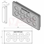 KEL-DP 16/11 A (plech tl. 1,5-2,5mm) membránová průchodka, šedá, IP64, vnější 96x44mm, výřez 86x36mm, vstup kabelů 3x max.10,5mm/8x max.12,6mm  (43461)