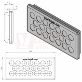 KEL-DP 16/20 A (plech tl. 1,5-2,5mm) membránová průchodka, šedá, IP64, vnější 96x44mm, výřez 86x36mm, vstup kabelů 20x max. 8,3mm (43462)