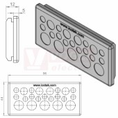 KEL-DP 16/22 A (plech tl. 1,5-2,5mm) membránová průchodka, šedá, IP64, vnější 96x44mm, výřez 86x36mm, vstup kabelů 5x max.12,1mm/4x max.8,3mm/13x max.6,5mm  (43463)