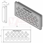 KEL-DP 16/26 A (plech tl. 1,5-2,5mm) membránová průchodka, šedá, IP64, vnější 96x44mm, výřez 86x36mm, vstup kabelů 19x max.6,5mm/7x max.8,3mm (43465)