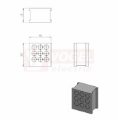 QT-DT 3 průchodková vložka šedá, IP54, rozměr 19x20x12mm, pro kulatý kabel, rozsah upínání 9x 1-3,5mm (42552)