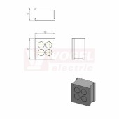 QT-DT 1 průchodková vložka šedá, IP54, rozměr 19x20x12mm, pro kulatý kabel, rozsah upínání 4x 1-6,5mm (42550)