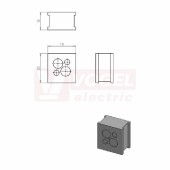 QT-DT 2 průchodková vložka šedá, IP54, rozměr 19x20x12mm, pro kulatý kabel, rozsah upínání 2x 1-3,5mm, 2x 1-6,5mm (42551)