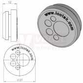 KEL-DP 20/5 A (plech tl. 1,5-2,5mm) kulatá membránová průchodka, šedá, IP65, vnější pr.27mm, výřez pr.20mm, vstup kabelů 1x max.10,6mm/2x max.4,6mm/2x max.3,6mm (43573)